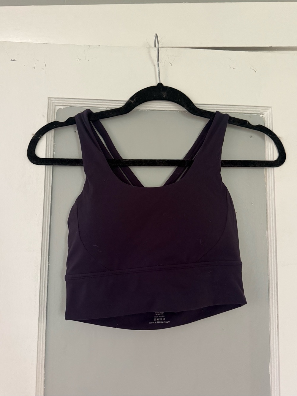 Women’s Purple Buffbunny Strappy cross cross Crop sports bra